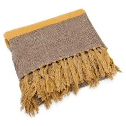 Sidegren Hiems | Écharpe à Carreaux En Coton Recyclé Marron Et Jaune -Chapeau Fawler en ligne 1 2saren