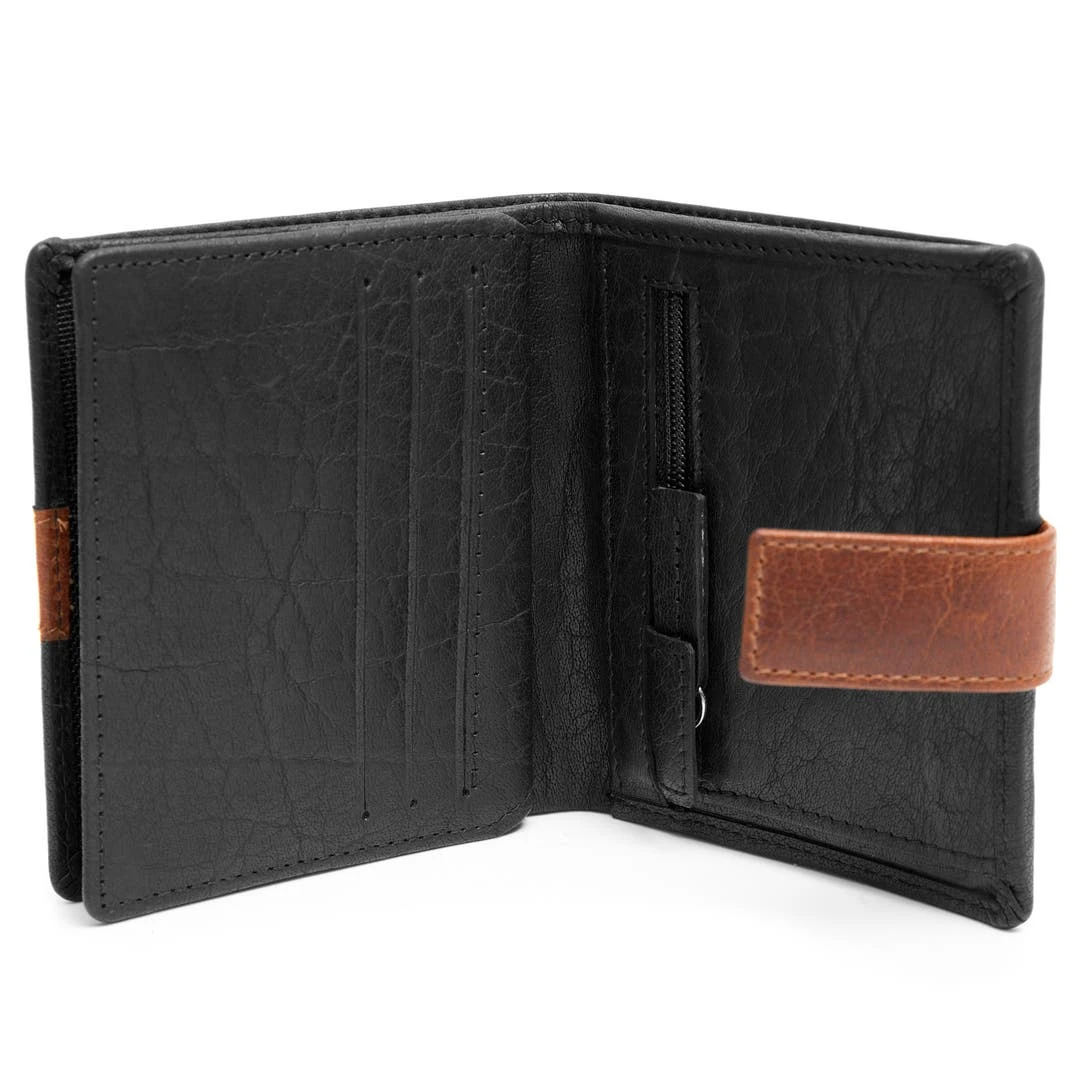 Lucleon Portefeuille Montreal Vertical En Cuir Noir Et Marron RFID 2 Lucleon Portefeuille Montreal Vertical En Cuir Noir Et Marron RFID – Image 2