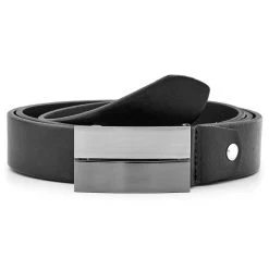 BSWK Ceinture En Cuir Noir à Boucle Massive
