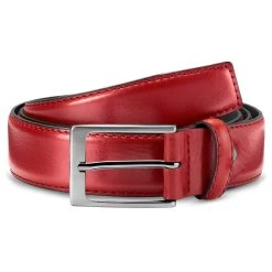 Salt & Hide Ceinture En Cuir Rouge Homer