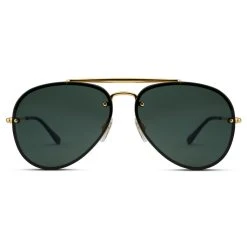 Lucleon Occasus | Lunettes De Soleil Aviator Dorées à Verres Verts Dégradés