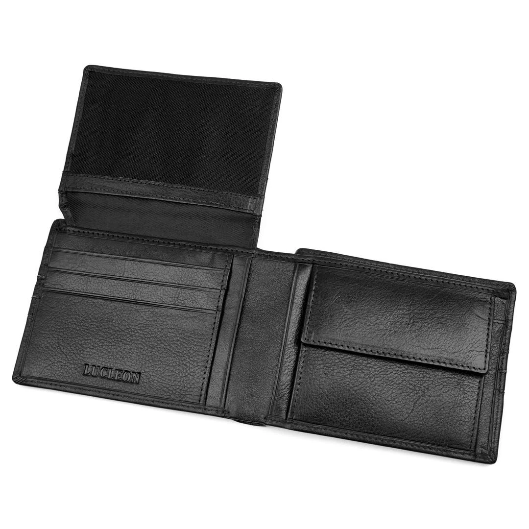 Lucleon Portefeuille Royce En Cuir Noir Aux Surpiqûres Blanches 2 Lucleon Portefeuille Royce En Cuir Noir Aux Surpiqûres Blanches – Image 2