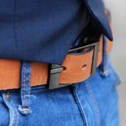 BSWK Ceinture Moderne En Cuir Brun Clair -Chapeau Fawler en ligne 12158 belt 1