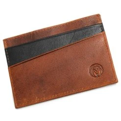 Lucleon Mini Porte-cartes Montreal En Cuir Marron Et Noir RFID -Chapeau Fawler en ligne 13 3 115