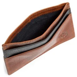 Lucleon Mini Porte-cartes Montreal En Cuir Marron Et Noir RFID -Chapeau Fawler en ligne 13 5 21