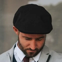 Fawler Casquette Plate Noire Lory -Chapeau Fawler en ligne 16559 hat
