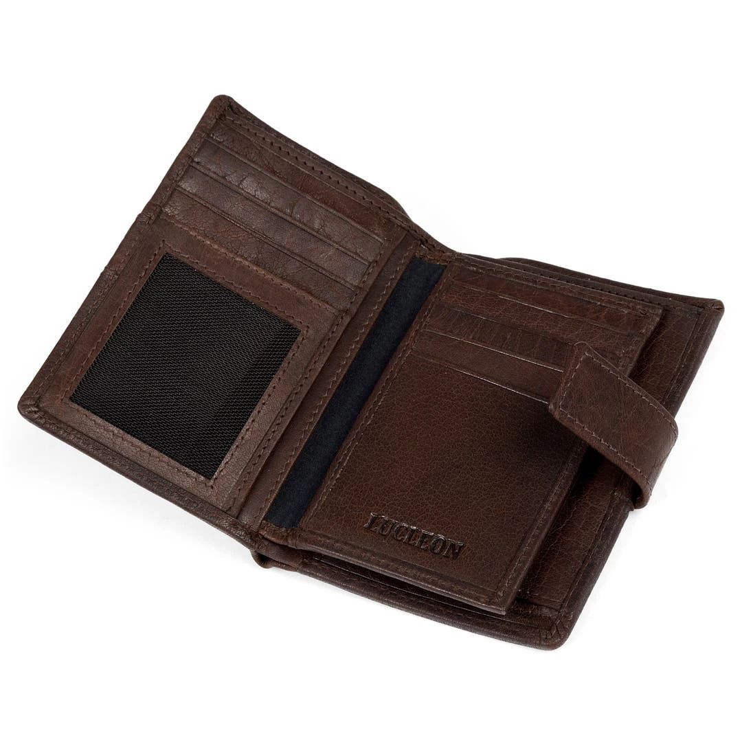 Lucleon Portefeuille Montreal Business En Cuir Marron RFID 6 Lucleon Portefeuille Montreal Business En Cuir Marron RFID – Image 6