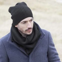 Fawler Bonnet Kaleb Kane En Laine Mérinos Noire -Chapeau Fawler en ligne 17301 2