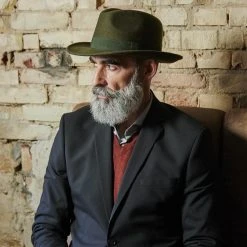 Fawler Fedora Fido Alessandria En Laine Verte -Chapeau Fawler en ligne 17946