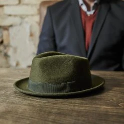 Fawler Chapeau Trilby Tomasso Moda Vert Olive -Chapeau Fawler en ligne 17950 3