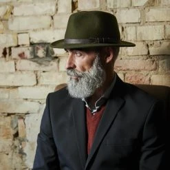 Fawler Chapeau Fédora Flavio Moda Vert à Bord Plat -Chapeau Fawler en ligne 17956 2