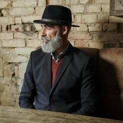 Fawler Chapeau Fédora Flavio Moda Noir à Bord Plat -Chapeau Fawler en ligne 17980 2