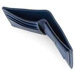 Salt & Hide Portefeuille En Cuir Bleu Deux Volets Dermot -Chapeau Fawler en ligne 18 1 4 2 134