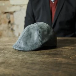 Fawler Casquette Plate Moda Maximo Grise En Cuir Végan -Chapeau Fawler en ligne 18012