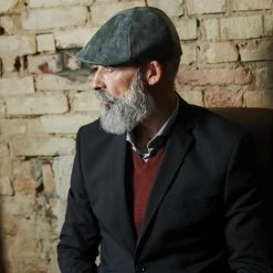 Fawler Casquette Plate Moda Maximo Grise En Cuir Végan -Chapeau Fawler en ligne 18012 2