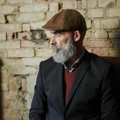 Fawler Casquette Plate En Cuir Végan Brun Clair Moda Maximo -Chapeau Fawler en ligne 18016 3