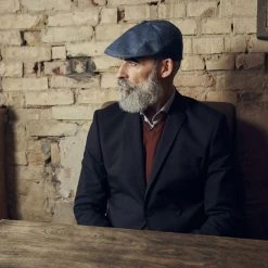 Fawler Casquette Plate Bleu Marine Marcello Moda -Chapeau Fawler en ligne 18040 1 2