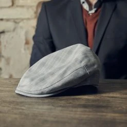 Fawler Casquette Béret Grise à Carreaux Mateo Moda -Chapeau Fawler en ligne 18058 1