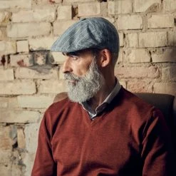 Fawler Casquette Plate Moda à Rayures Bleu Et Blanc Marco -Chapeau Fawler en ligne 18072 5