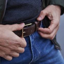 Fawler Ceinture En Cuir Marron Foncé Fabius -Chapeau Fawler en ligne 19141