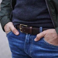 Fawler Ceinture En Cuir Marron Foncé Fabius -Chapeau Fawler en ligne 19141 2