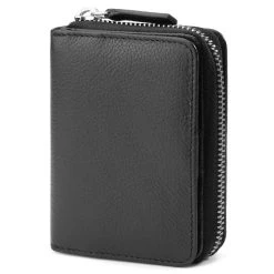 Lucleon Portefeuille Anti-RFID En Cuir Noir Lorn