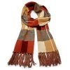 Sidegren Hiems | Écharpe à Carreaux Brune Et Bordeaux