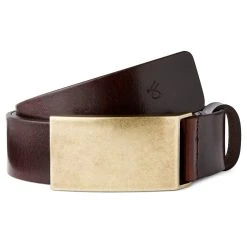 Fawler Ceinture En Cuir Brun Foncé Fan