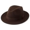 Fawler Chapeau Fedora Fido Alessandria En Laine Brune