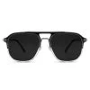Arkai Occasus | Lunettes De Soleil à Verres Sombres Polarisés Et Double Pont Noir Et Transparent