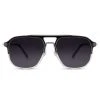 Arkai Occasus | Lunettes De Soleil à Verres Mi-sombres Polarisés Et Double Pont Noir Et Transparent