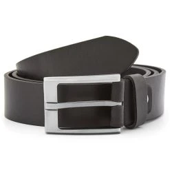 BSWK Ceinture En Cuir Noir Lisse
