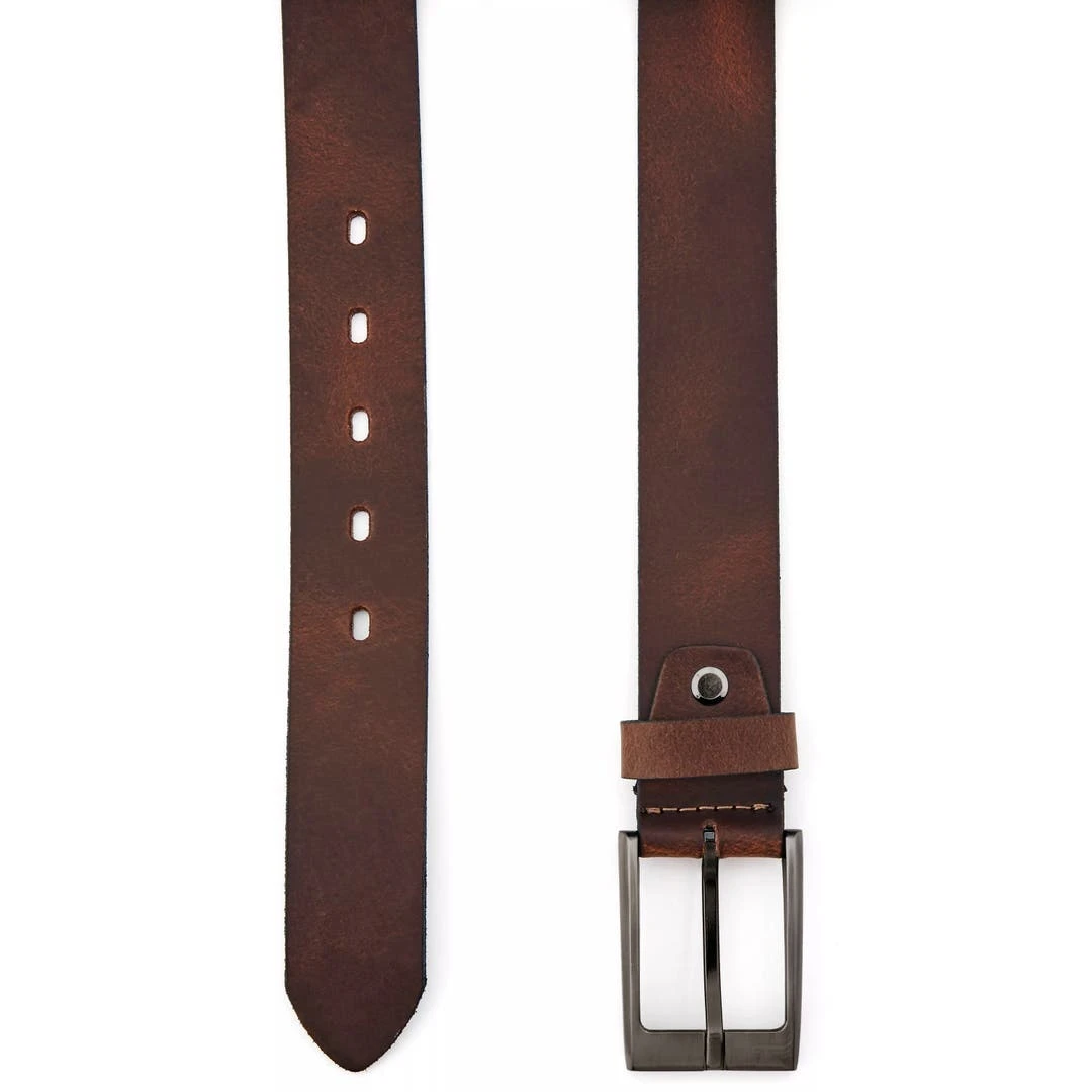 BSWK Ceinture En Cuir Brun Texturé 2 BSWK Ceinture En Cuir Brun Texturé – Image 2