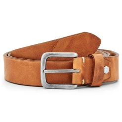 BSWK Ceinture En Cuir Cognac Au Look Vintage