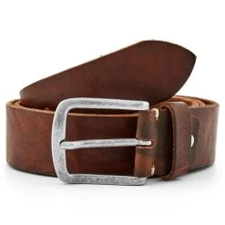 BSWK Ceinture En Cuir Marron Au Look Vintage