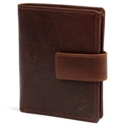 Lucleon Portefeuille Montreal Compact En Cuir Marron Foncé RFID