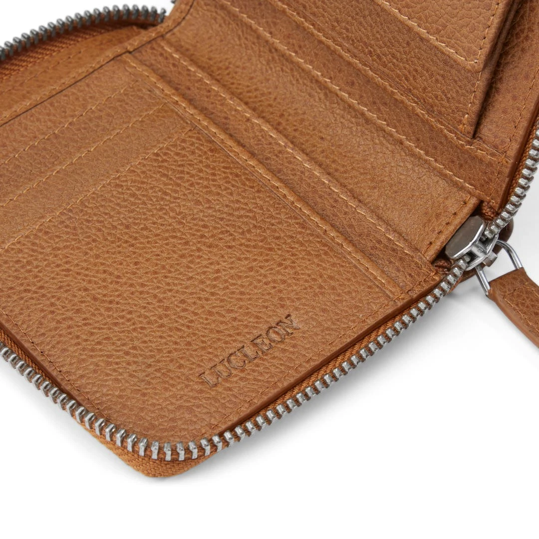 Lucleon Mini Portefeuille Anti-RFID En Cuir Brun Tan Sky 6 Lucleon Mini Portefeuille Anti-RFID En Cuir Brun Tan Sky – Image 6