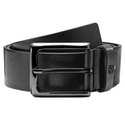 Salt & Hide Ceinture Noire En Cuir Pleine Fleur Scotti