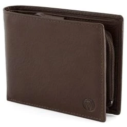 Lucleon Portefeuille En Cuir Marron Zip Intérieur California