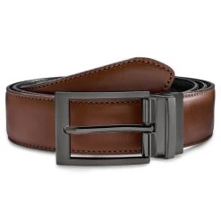 BSWK Vincio | Ceinture Réversible En Cuir Pleine Fleur Noir Et Brun