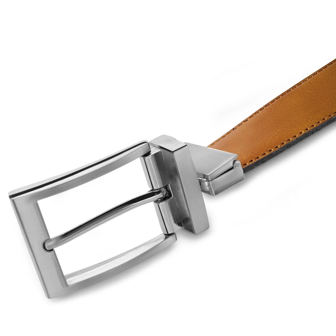 BSWK Vincio | Ceinture Réversible En Cuir Pleine Fleur Noir Et Brun Havane 6 BSWK Vincio | Ceinture Réversible En Cuir Pleine Fleur Noir Et Brun Havane – Image 6