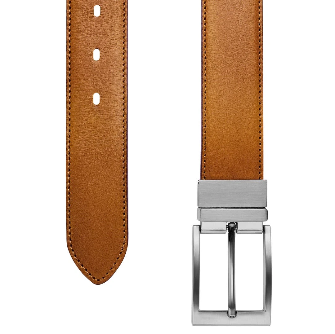 BSWK Vincio | Ceinture Réversible En Cuir Pleine Fleur Noir Et Brun Havane 2 BSWK Vincio | Ceinture Réversible En Cuir Pleine Fleur Noir Et Brun Havane – Image 2