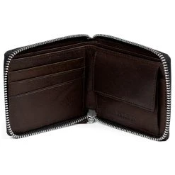 Lucleon Portefeuille Montréal Zippé En Cuir Marron RFID -Chapeau Fawler en ligne 8 3 1 170