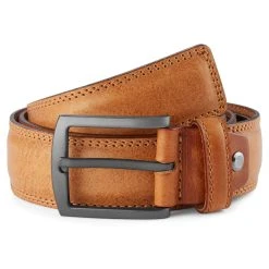 BSWK Ceinture En Cuir Lisse Brun Cognac