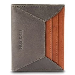 Lucleon Porte-cartes En Cuir Gris Et Brun Havane Anti-RFID Loren -Chapeau Fawler en ligne Colour collection 2 5