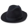 Fawler Chapeau Fedora Filippo Bleu Marine à Bords Bruts