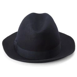 Fawler Chapeau Fedora Filippo Bleu Marine à Bords Bruts -Chapeau Fawler en ligne Hat 13 4 copy 3