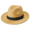 Fawler Chapeau Panama Moda Couleur Havane Clair Avec Gallon Bleu Marine Piero