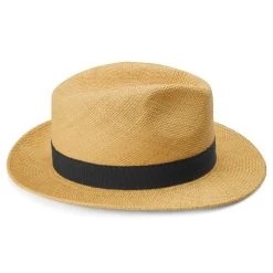 Fawler Chapeau Panama Moda Couleur Havane Clair Avec Gallon Bleu Marine Piero -Chapeau Fawler en ligne Hat 16 3 copy 3
