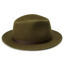 Fawler Chapeau Fédora Flavio Moda Vert à Bord Plat -Chapeau Fawler en ligne Hat 3 4 copy 6